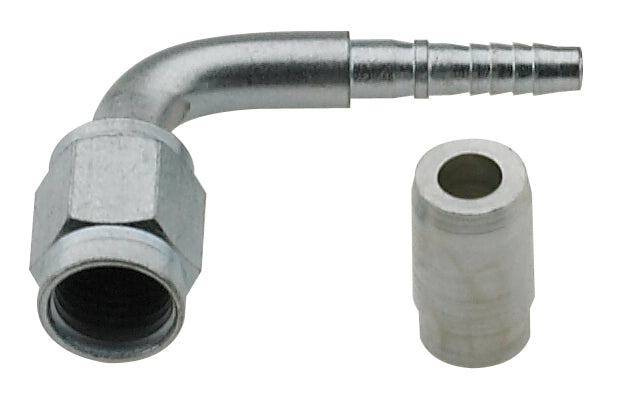 Fragola -3 AN 90 Degree Bent Crimp Fitting w/ Pin & Collar, 20 Pack