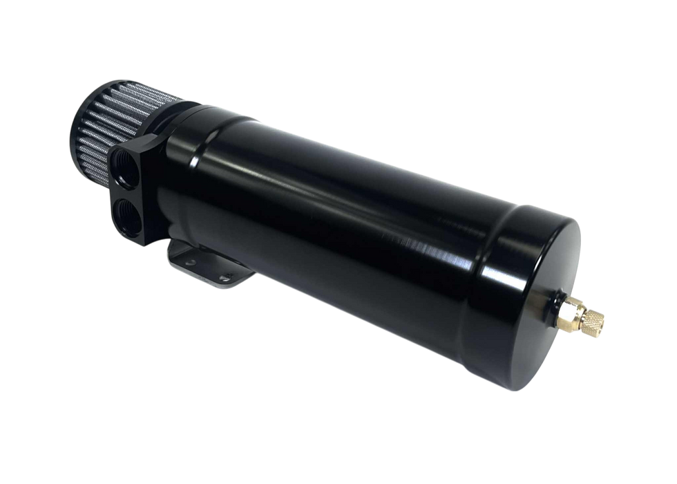 Billet 1 Quart XL Top Loader Billet Internally Baffled Oil Catch Can (Dual 10AN Port)