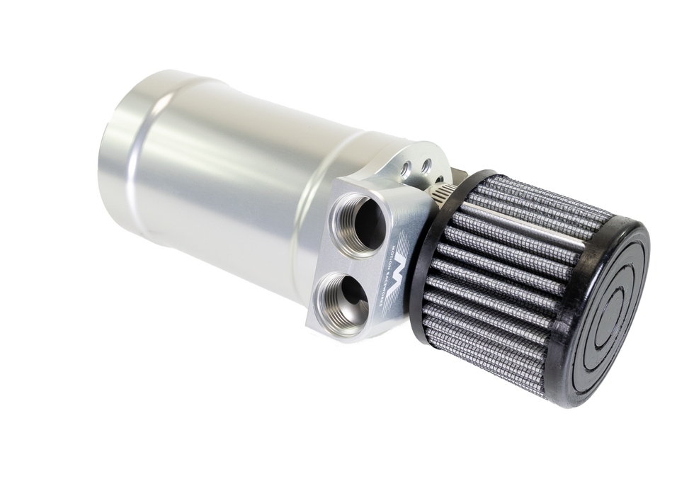 Motion Raceworks Top Loader Billet Oil Catch Can Clear Anodized ( Dual 10 AN Port )