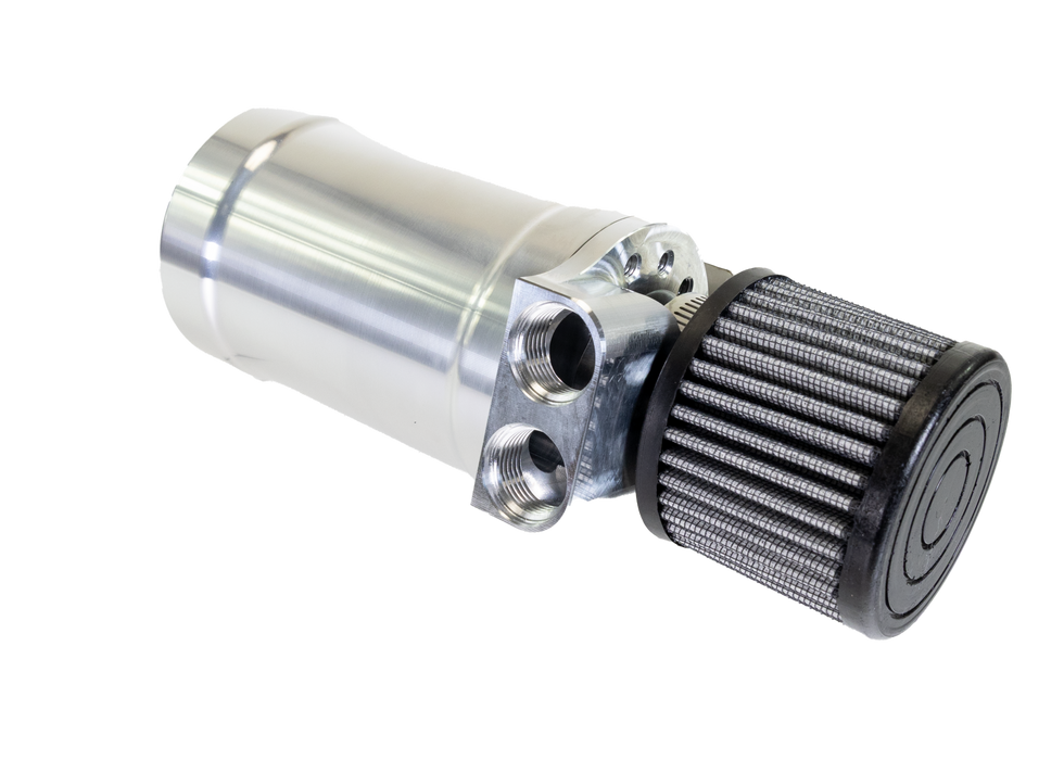Motion Raceworks Top Loader Billet Oil Catch Can Bare Aluminum ( Dual 10 AN Port )