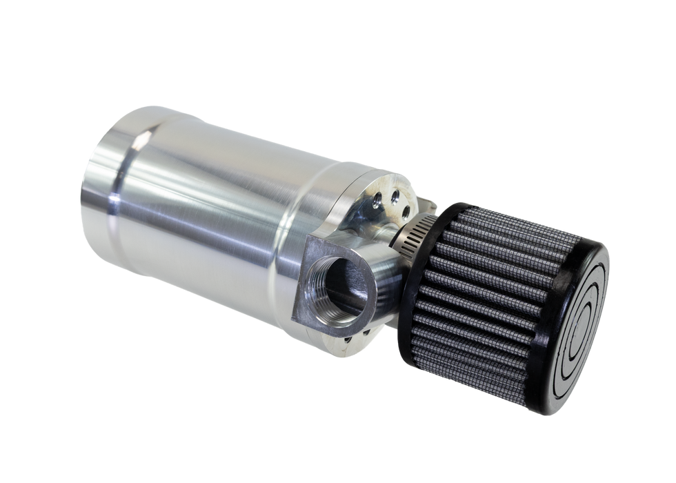 Motion Raceworks Top Loader Billet Oil Catch Can Bare Aluminum ( Single 12 AN Port )