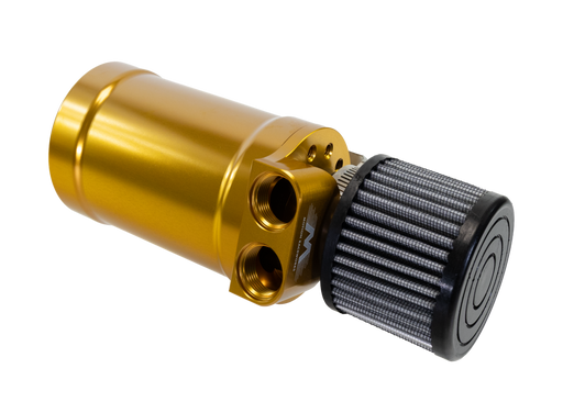 Motion Billet Top Loader Oil Catch Can Gold Anodized ( Dual 10 AN Port )