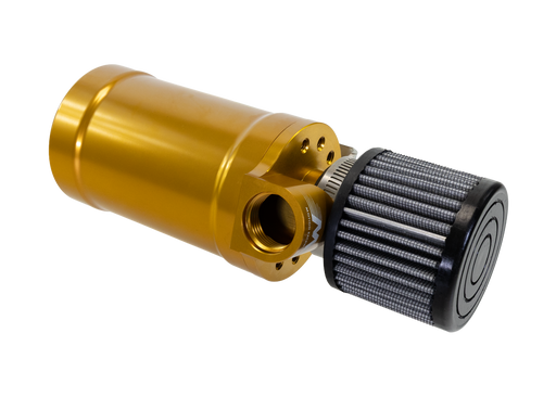 Motion Billet Top Loader Oil Catch Can Gold Anodized ( Single 12 AN Port )