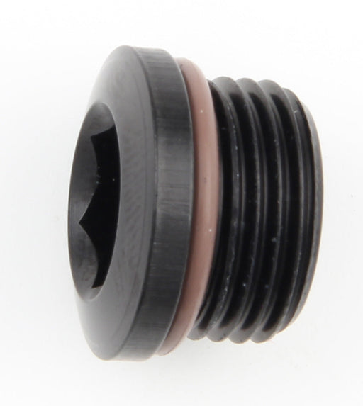 Fragola -10 AN (7/8-14) Socket Hex Port Plug, Black