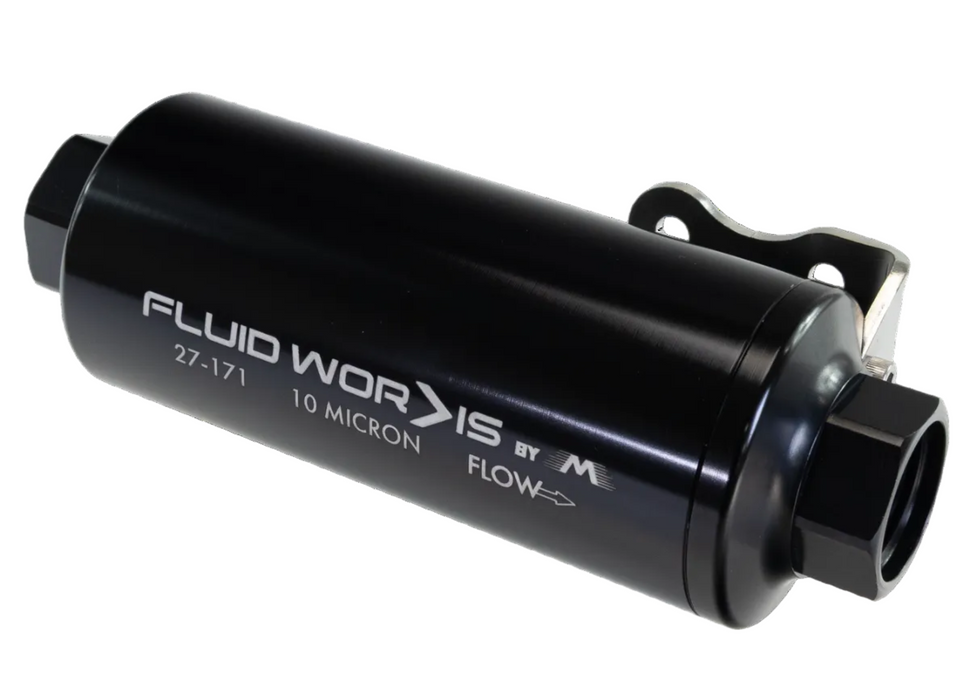 Fluidworks 12GPM 12ORB Post Fuel Filter w/ Mount (10 Micron) 27-171