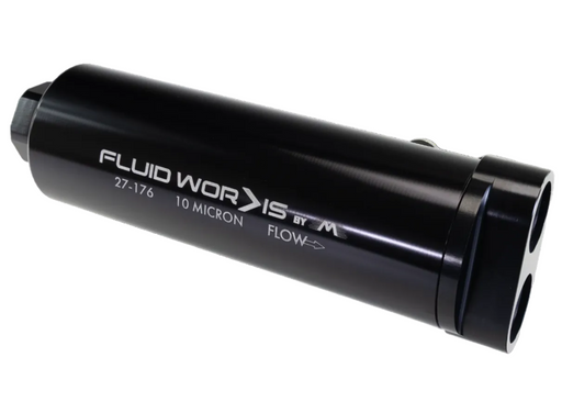 Fluidworks Dual Outlet 32GPM Post Fuel Filter w/ Mount (10 Micron) 27-176