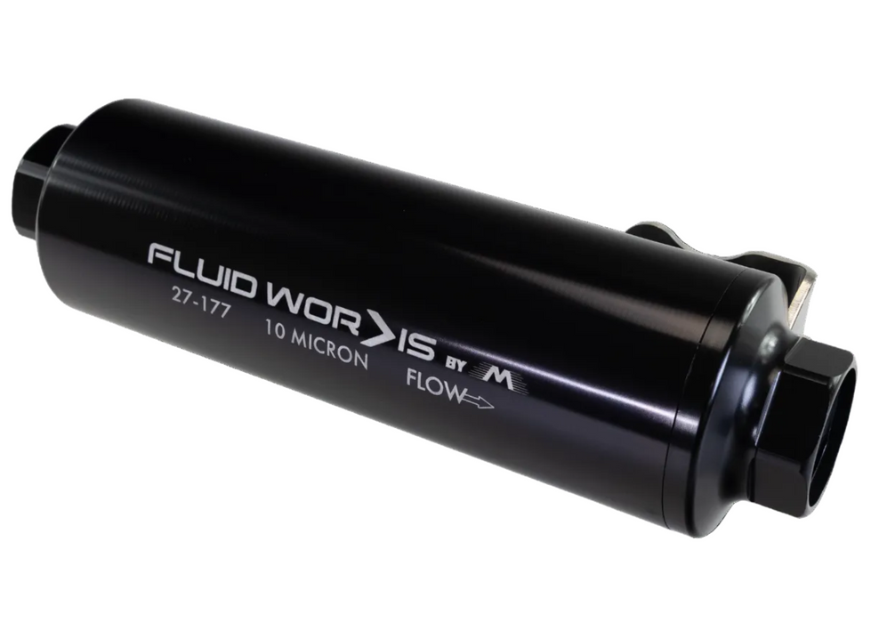 Fluidworks 32GPM Post Fuel Filter w/ Mount (10 Micron)