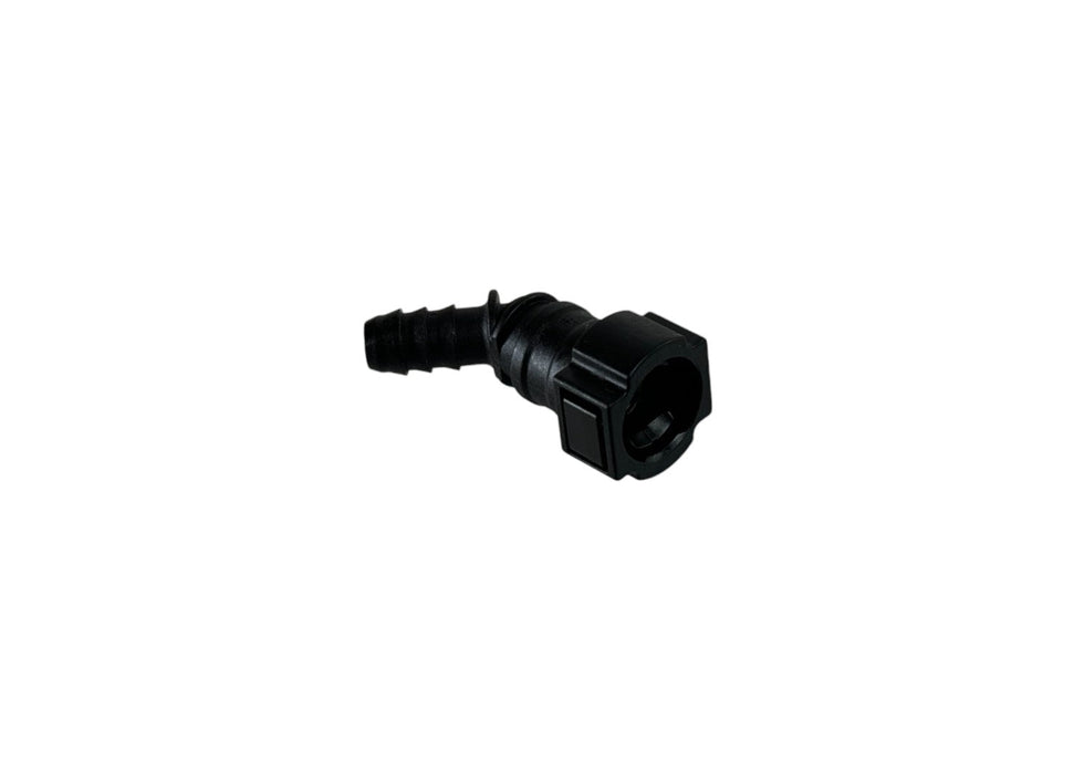 Quick Release Fitting to 3/8" Barb 45 Degree Factory 3/8" Valve Cover Connection (Plastic)