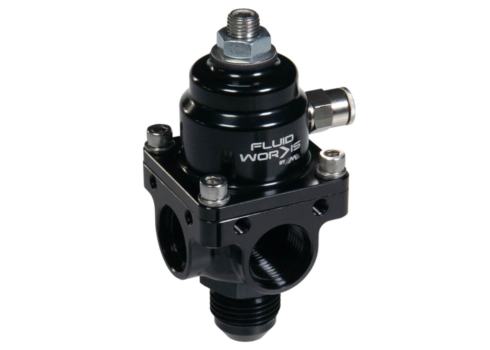 Fluidworks 1-6 gpm Fuel Pressure Regulator 35-70 psi 90 Degree Fittings