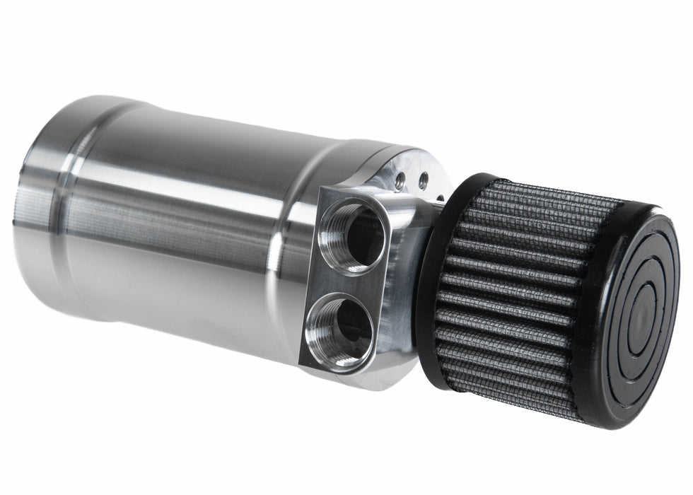 Motion Raceworks Top Loader Billet Oil Catch Can Bare Aluminum ( Dual 10 AN Port )