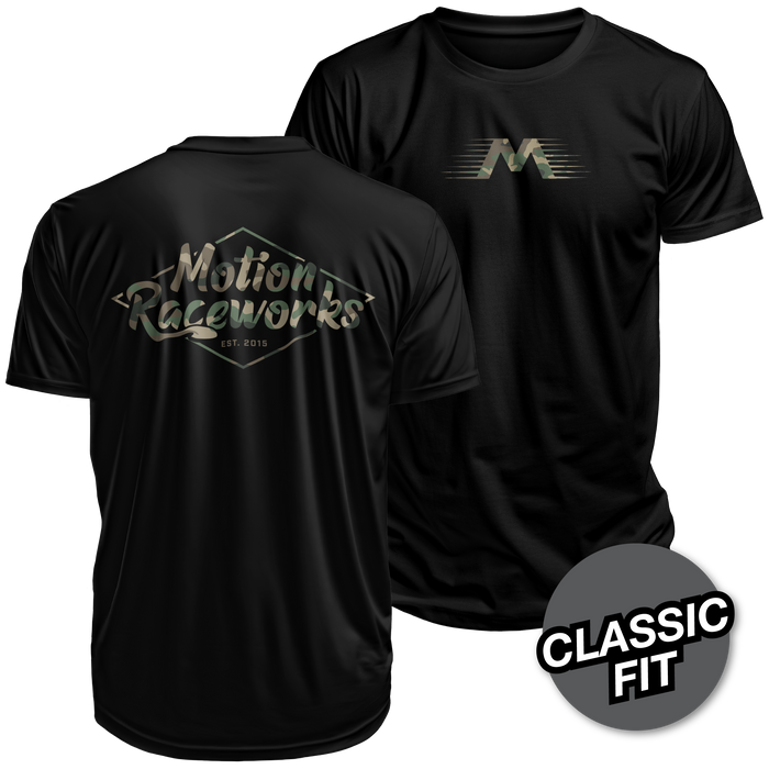 Motion Camoflauge Black Shirt Gildan
