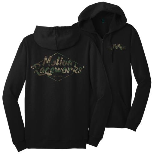 Motion Camo Print Zip Up Hoodie