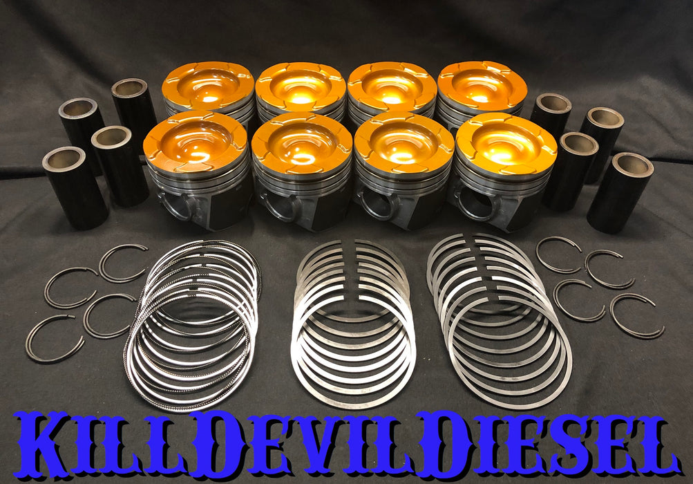 Kill Devil Diesel 6.4 Pistons - Coated w/Machined Bowl and Valve Reliefs